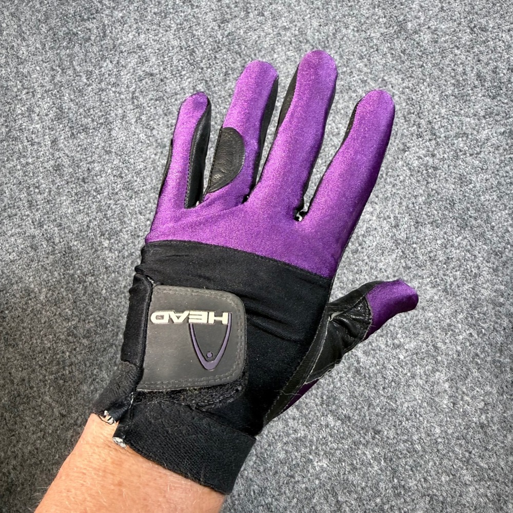 HEAD Vintage Racquetball Glove Mens L Purple Black Leather Sport Accessory